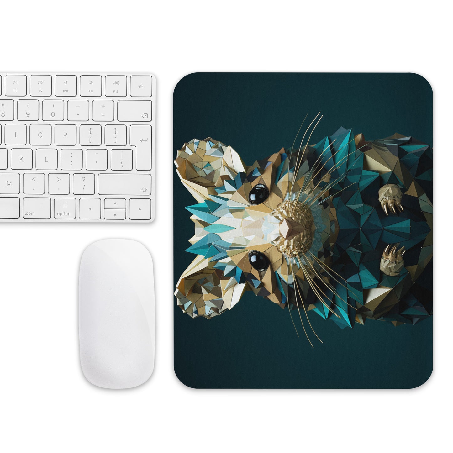 Blue Gold Hamster Mouse Pad