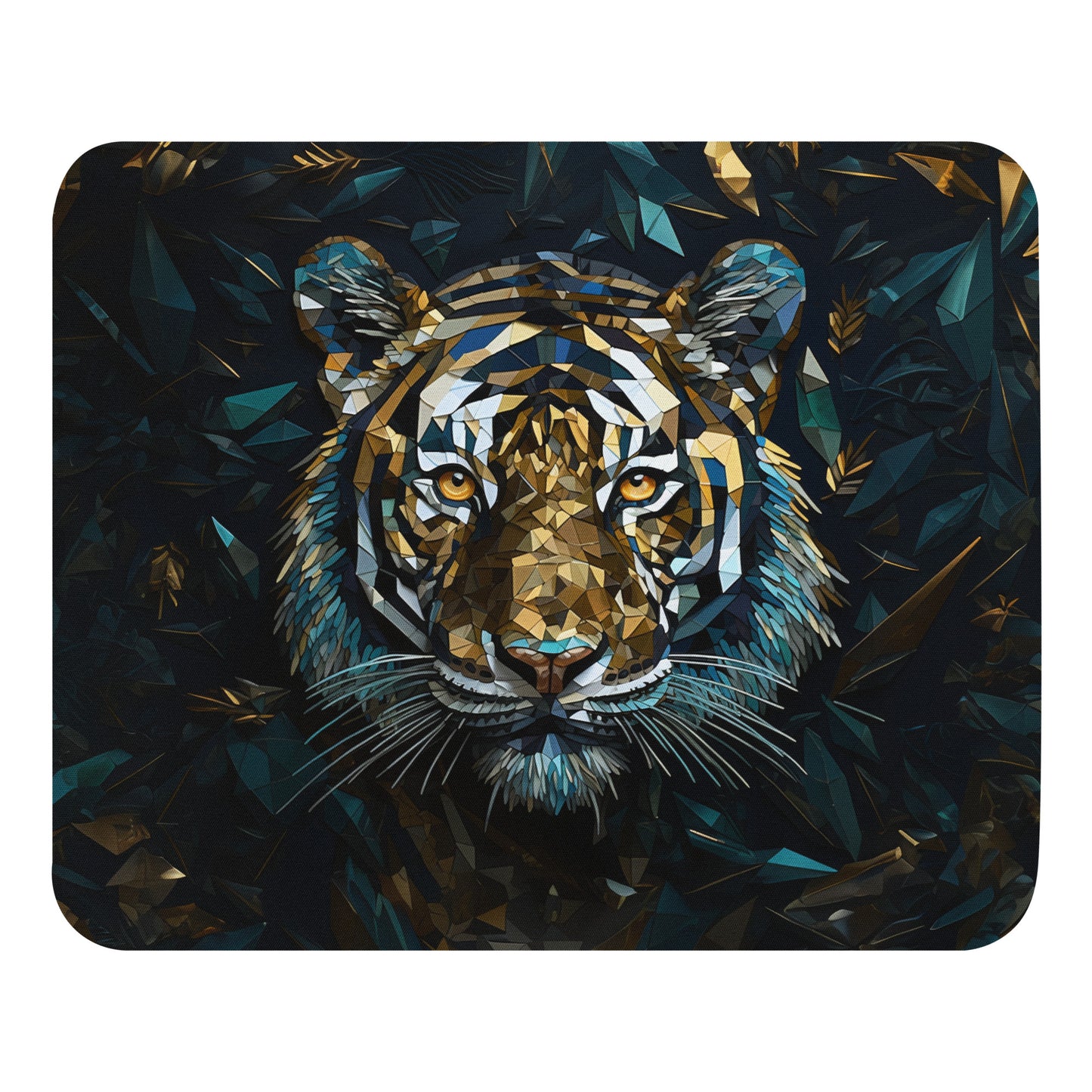 Blue Gold Tiger Mouse Pad