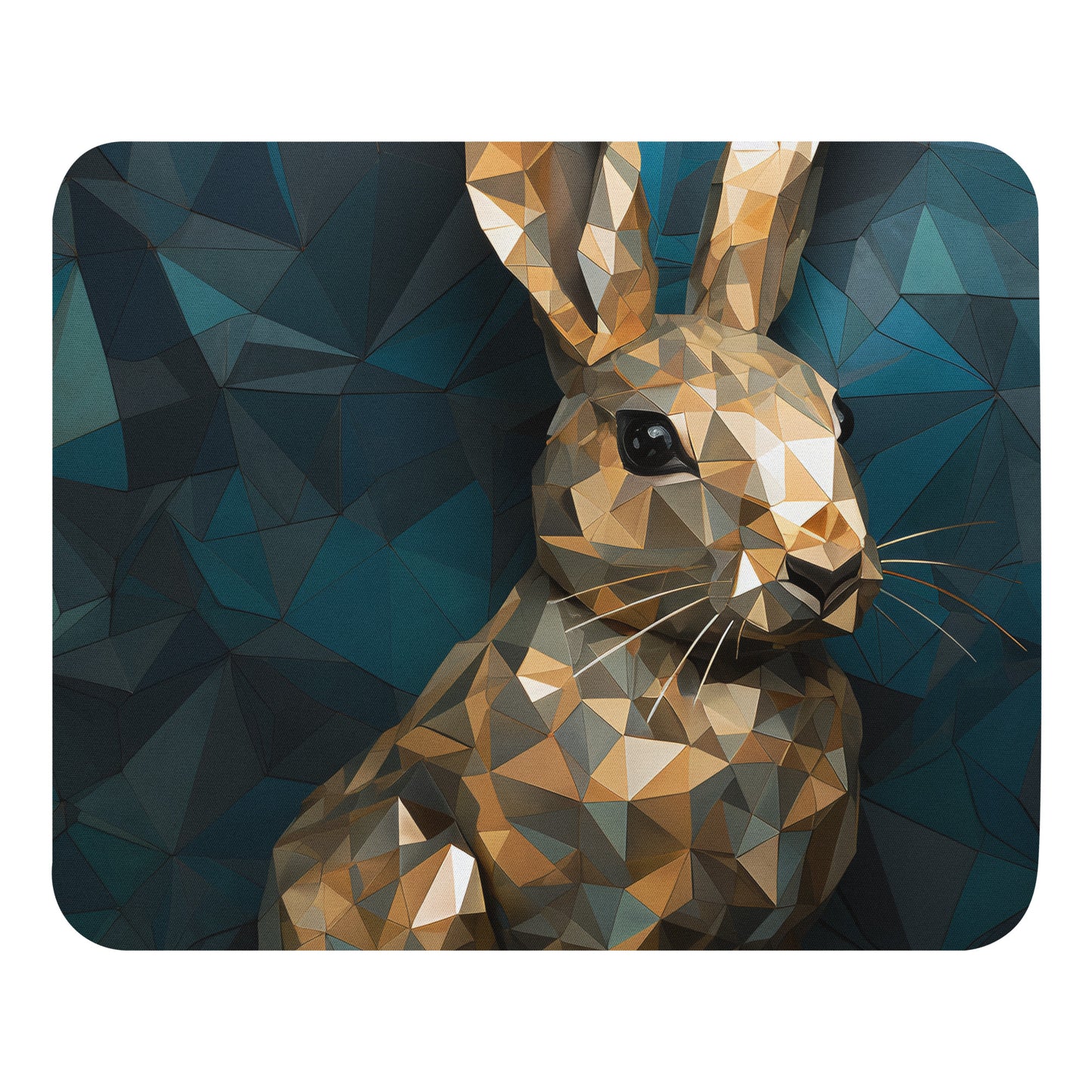 Blue Gold Rabbit Mouse Pad