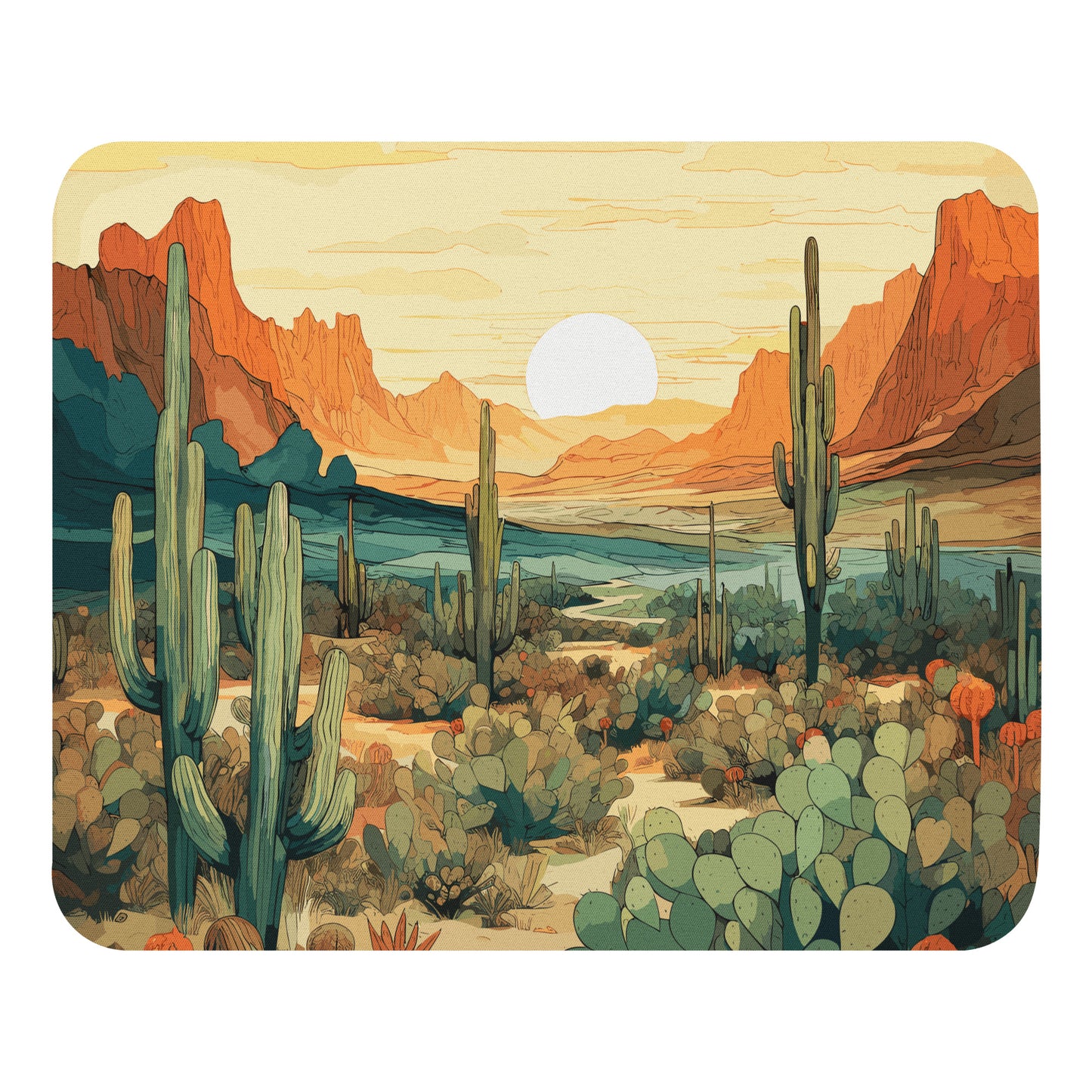 Desert Hills Shrubs Mouse Pad