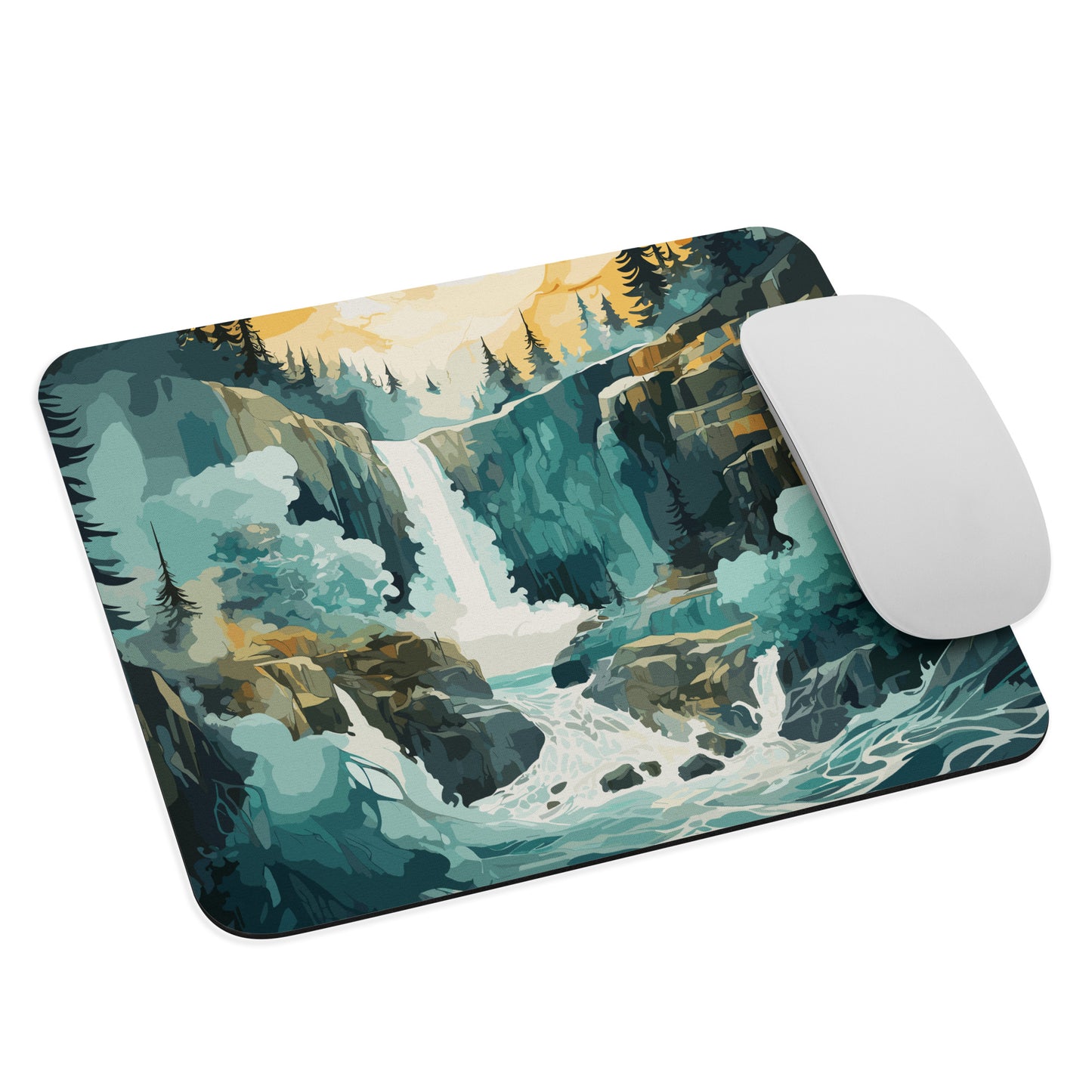 Roaring Forest Waterfall Mouse Pad