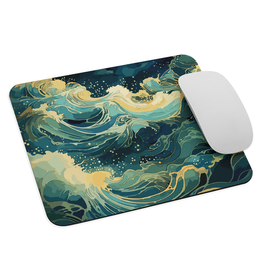 Nighttime Ocean Waves Mouse Pad