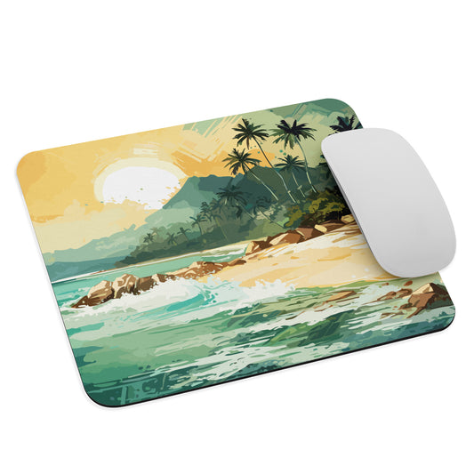 Tropical Island Beach Mouse Pad