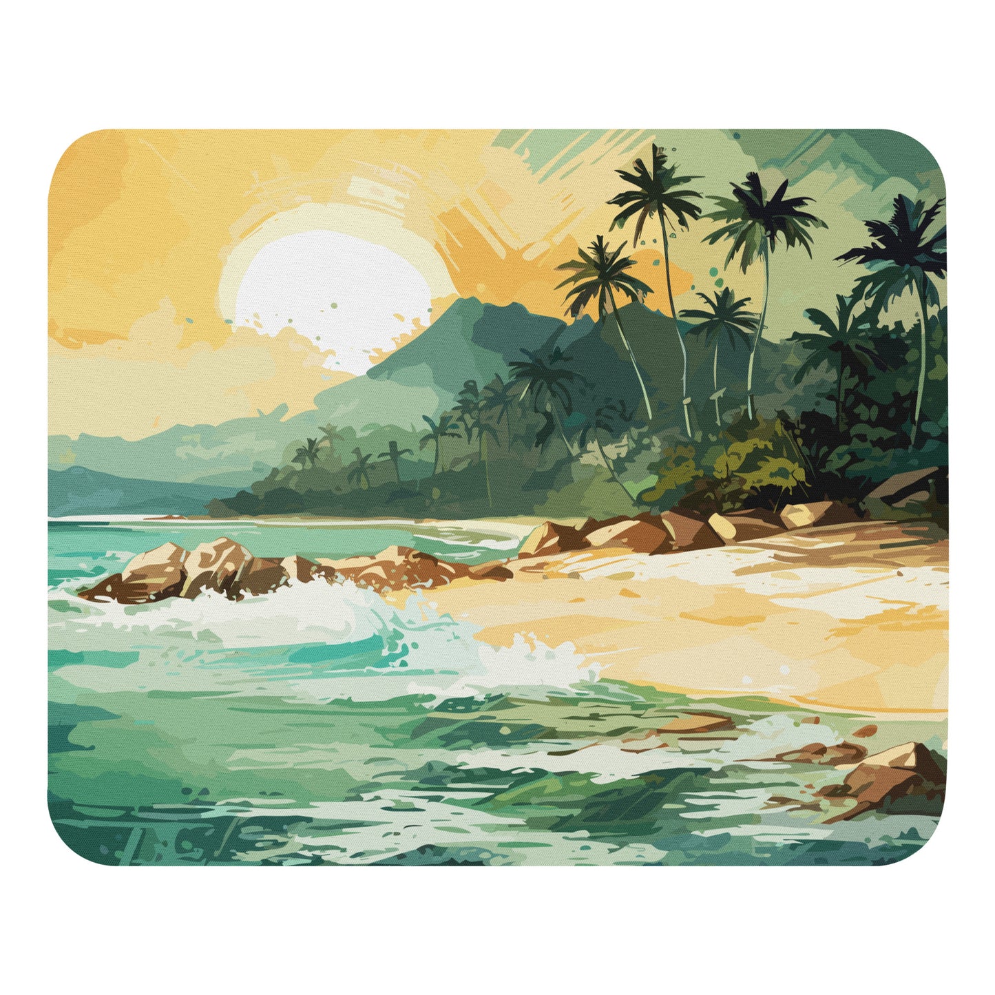 Tropical Island Beach Mouse Pad