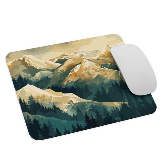 Winter Forest Mountains Mouse Pad