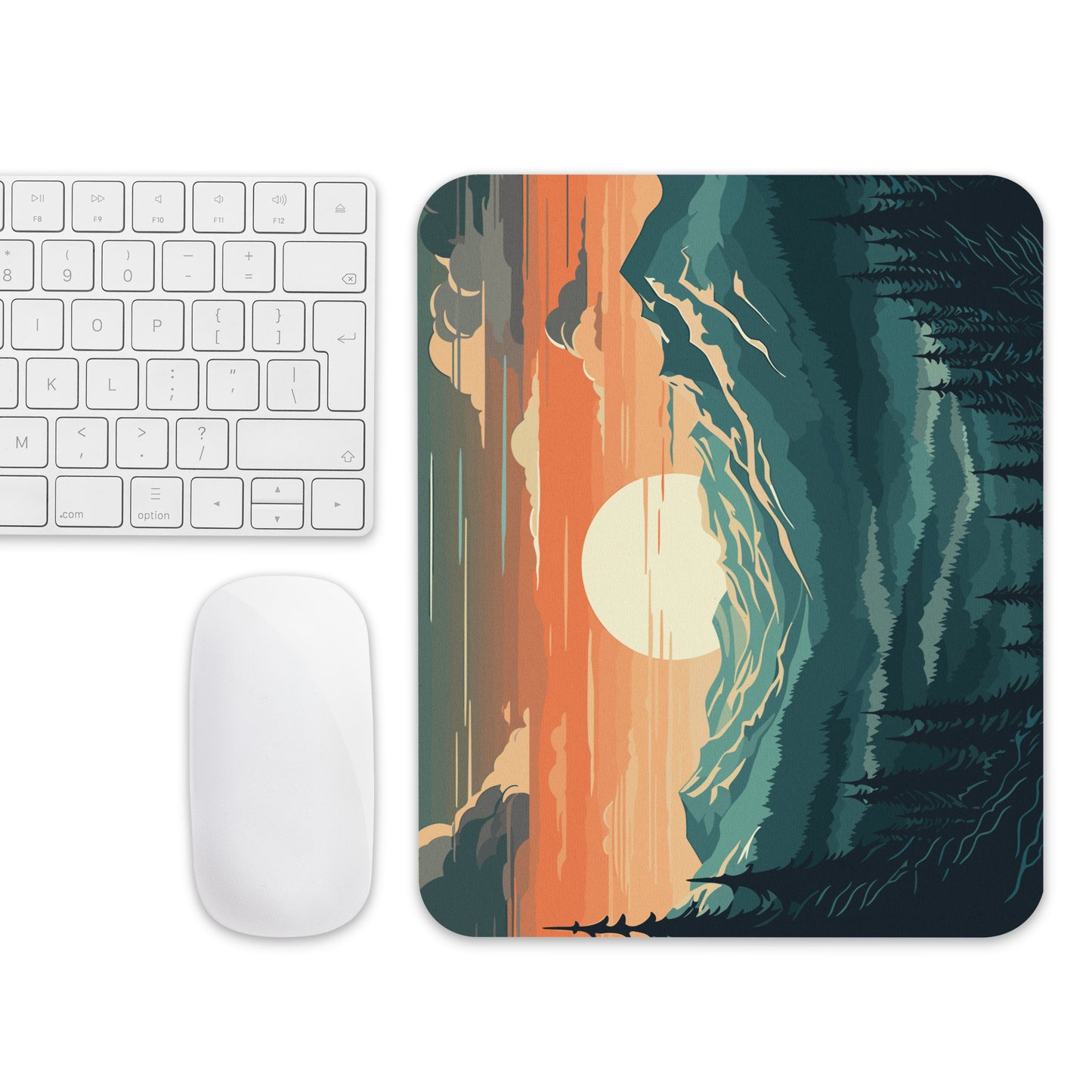 Forest Mountain Landscape Mouse Pad