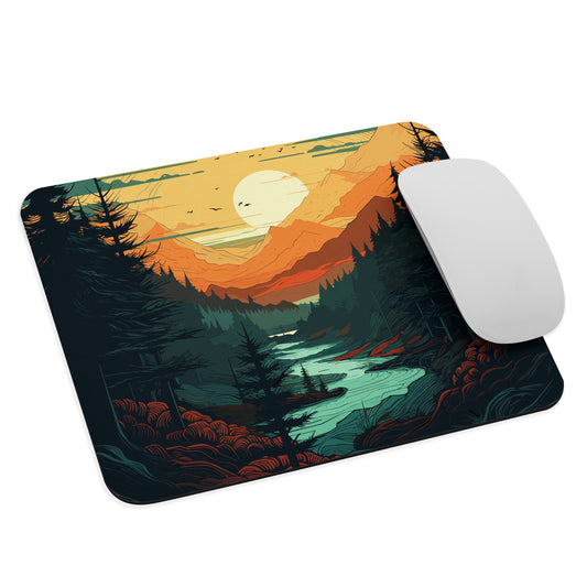 Forest River Sunset Mouse Pad