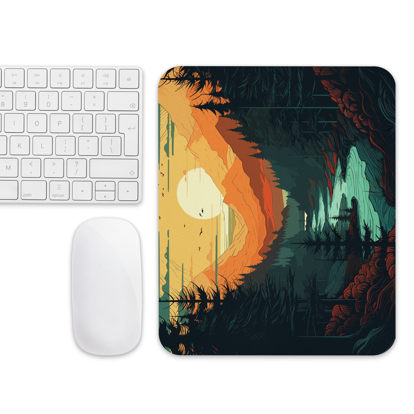 Forest River Sunset Mouse Pad