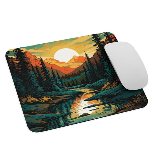 Forest Mountain River Mouse Pad