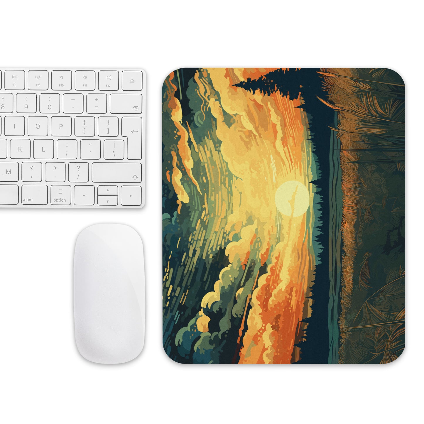 Crop Field Sunset Mouse Pad