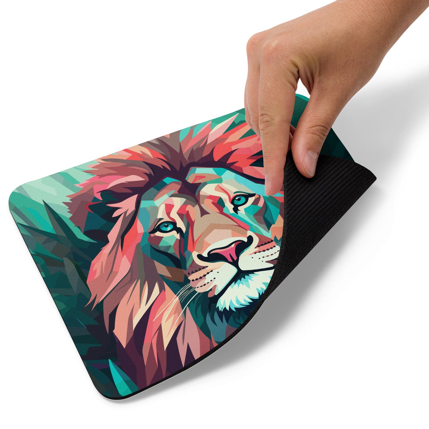 Green and Pink Lion Mouse Pad