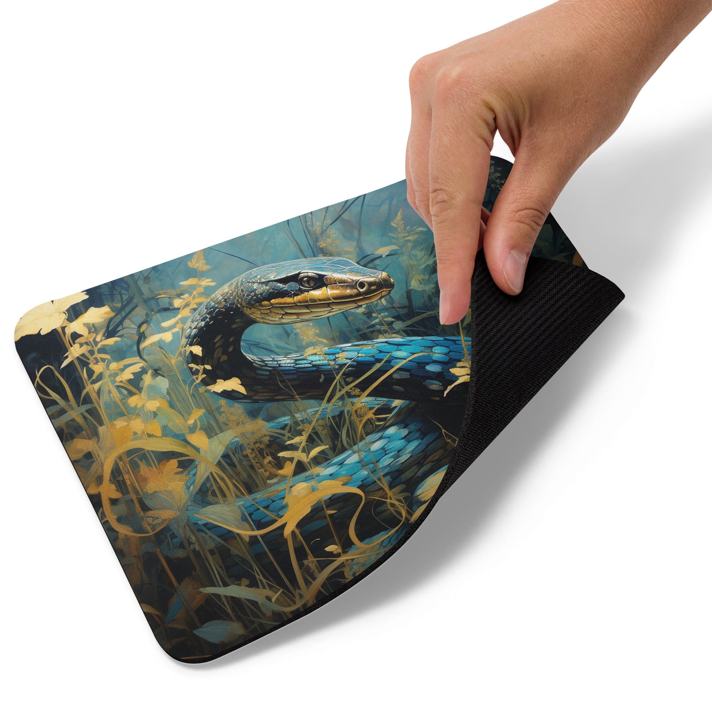 Dark Turquoise Snake Mouse Pad