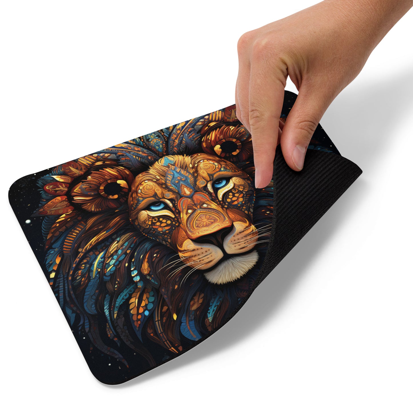 Dot Art Lion Mouse Pad