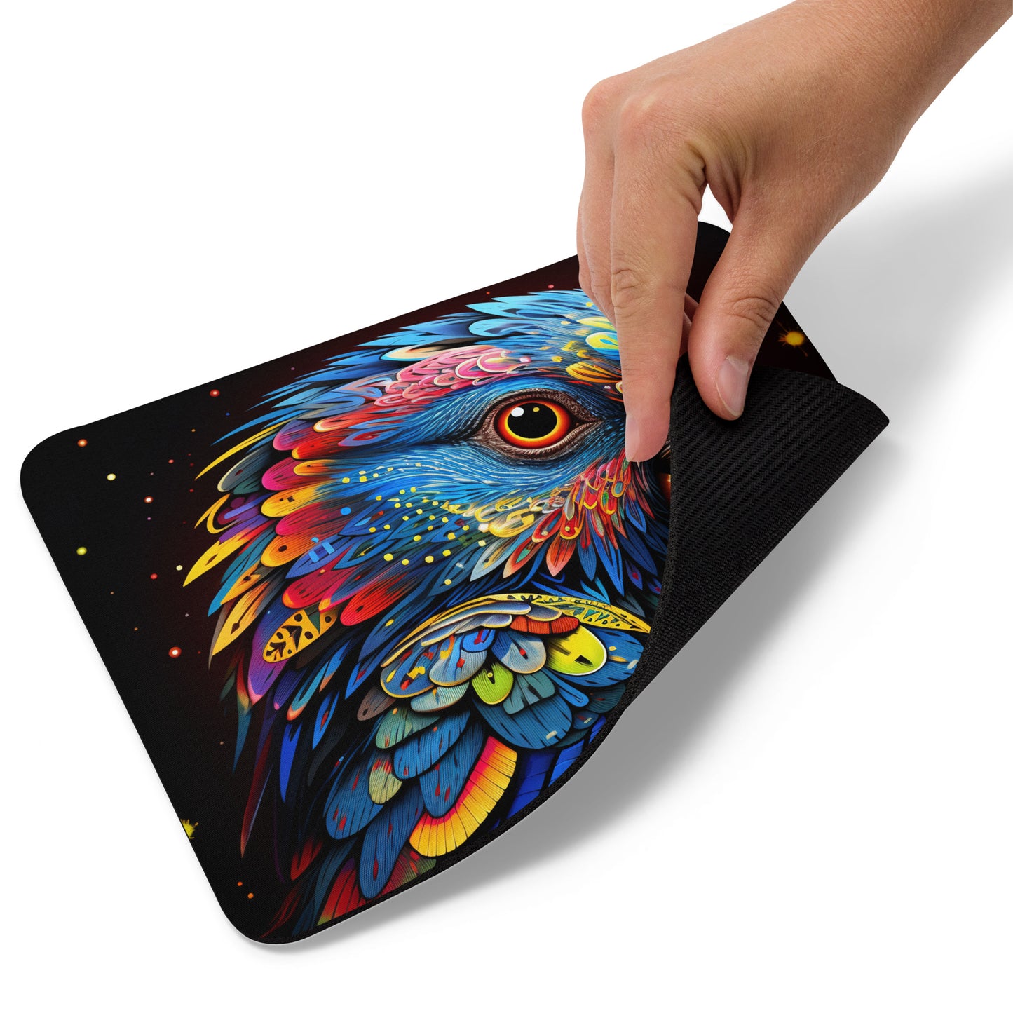 Dot Art Parrot Mouse Pad