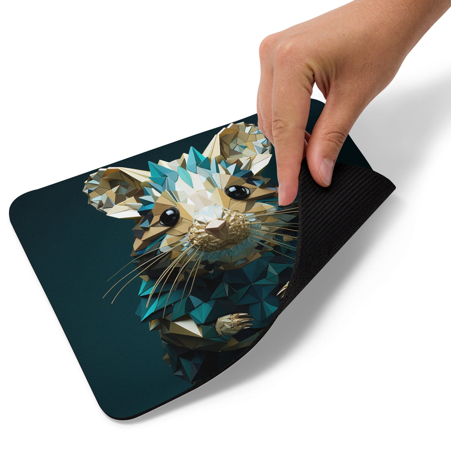 Blue Gold Hamster Mouse Pad