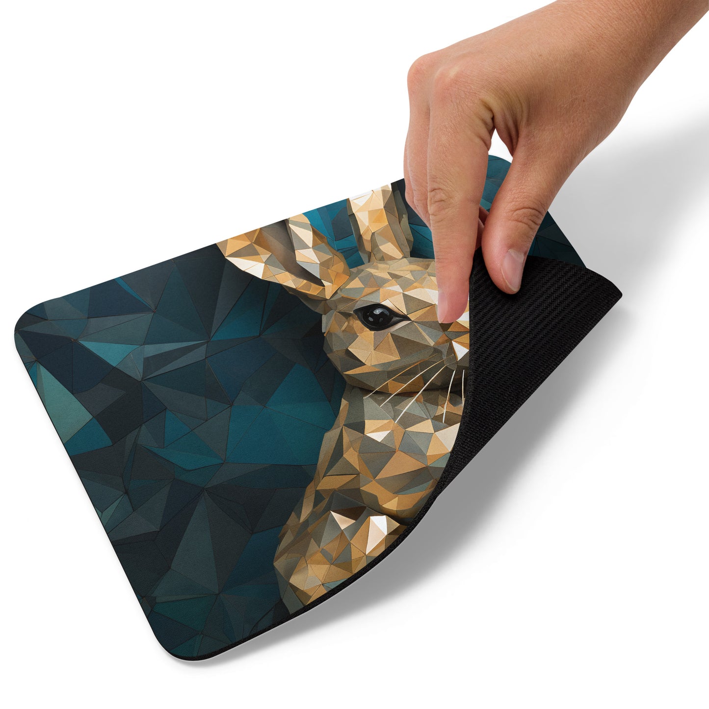 Blue Gold Rabbit Mouse Pad