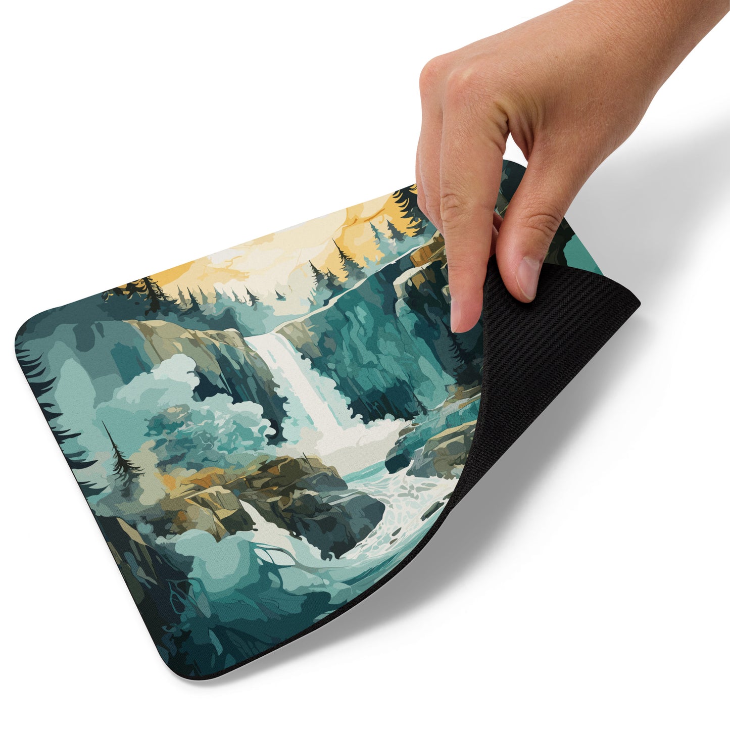 Roaring Forest Waterfall Mouse Pad