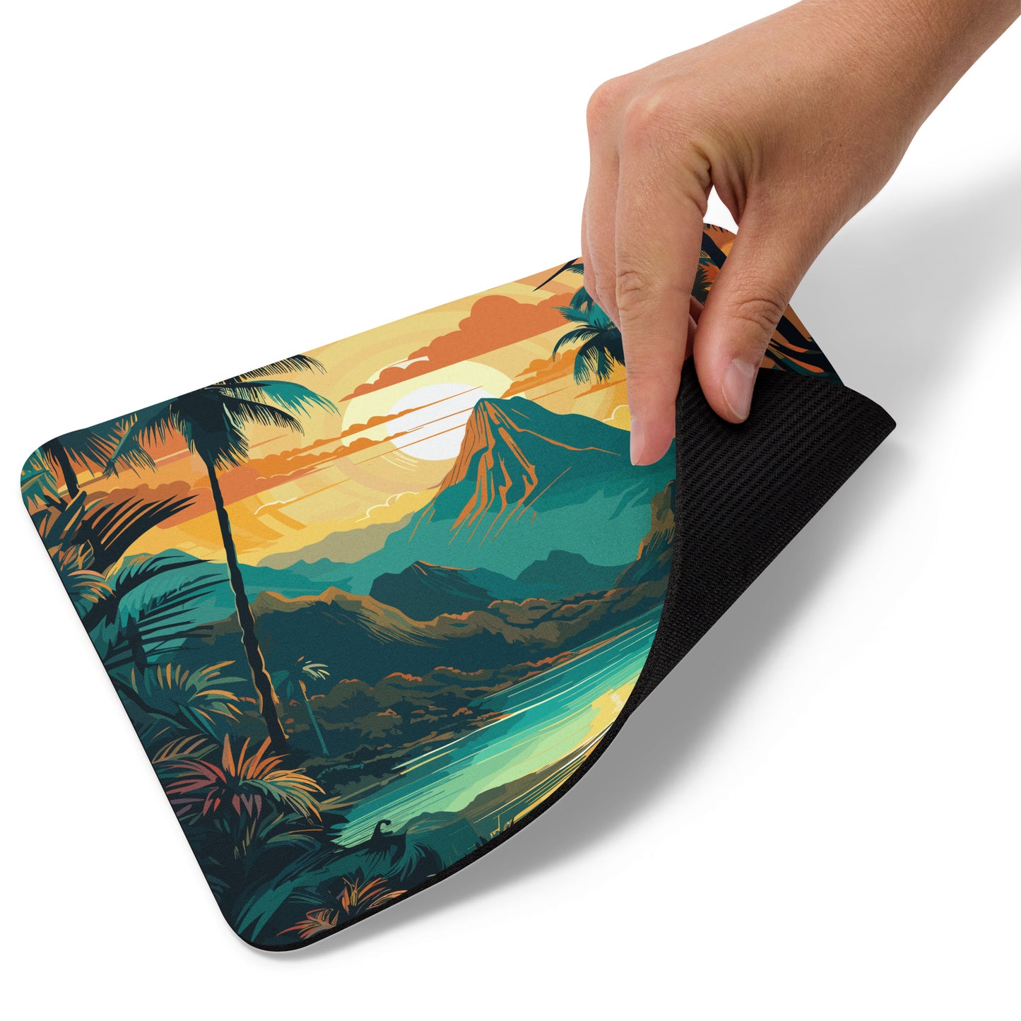 Rainforest Mountain Sunset Mouse Pad