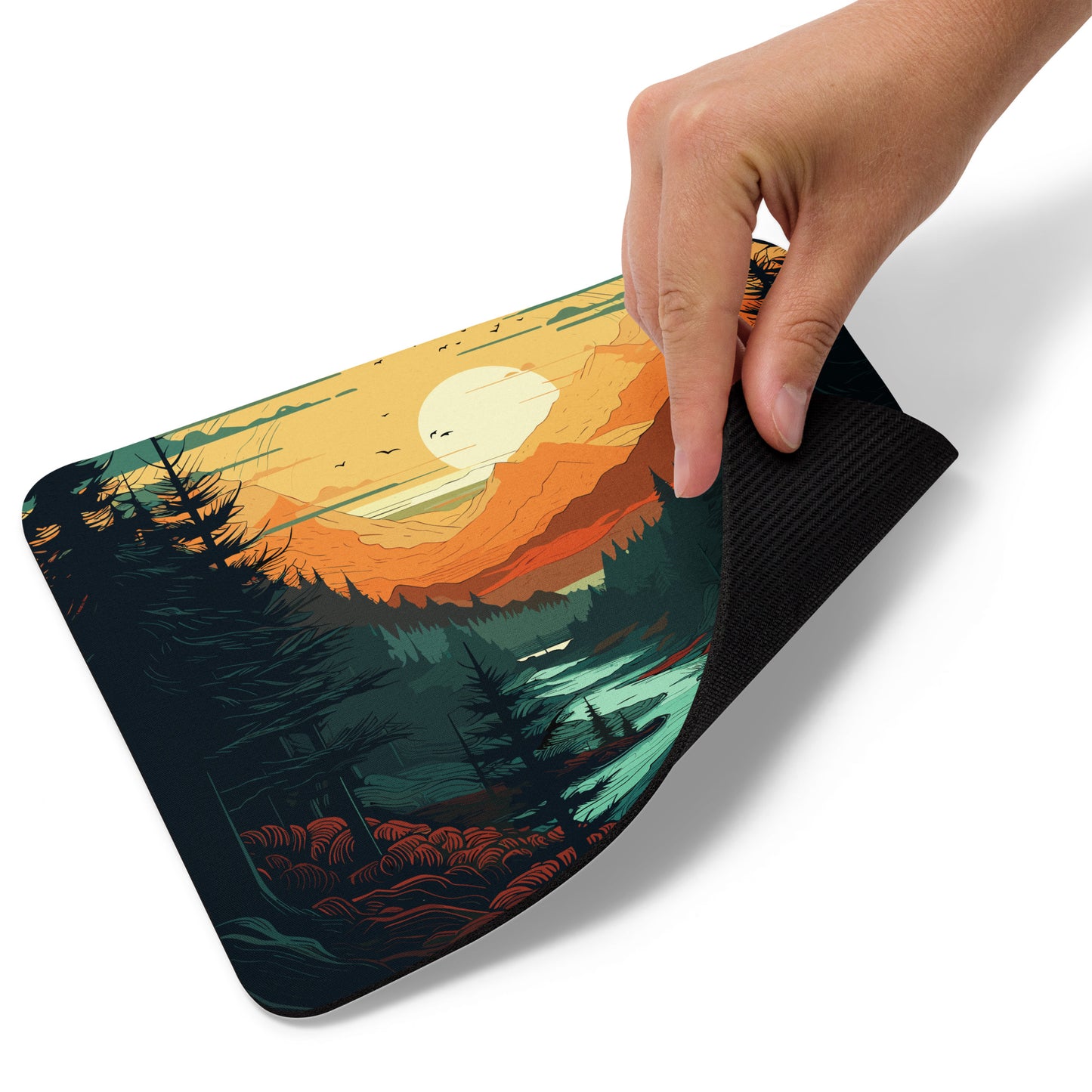 Forest River Sunset Mouse Pad