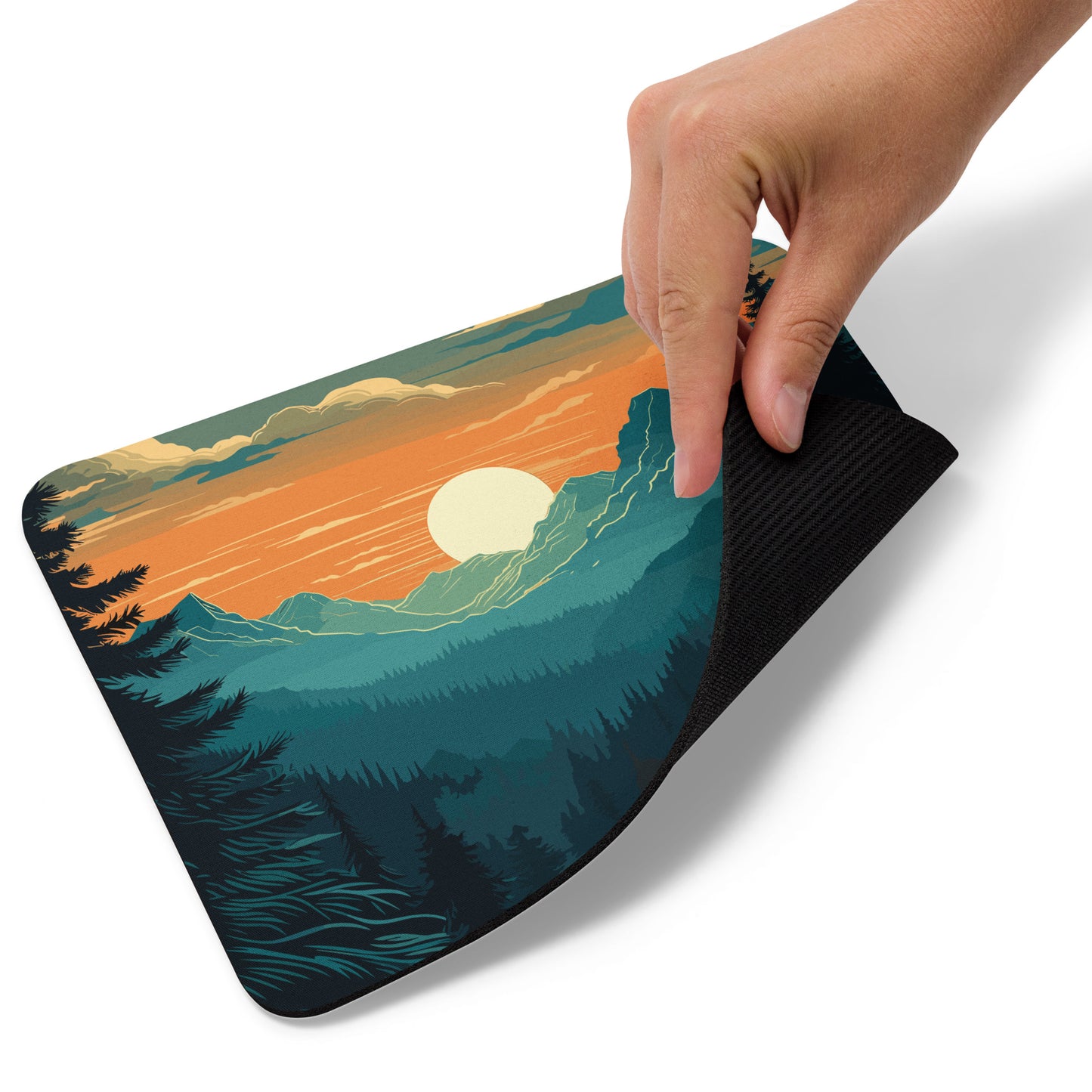 Forest Skyline Sunset Mouse Pad