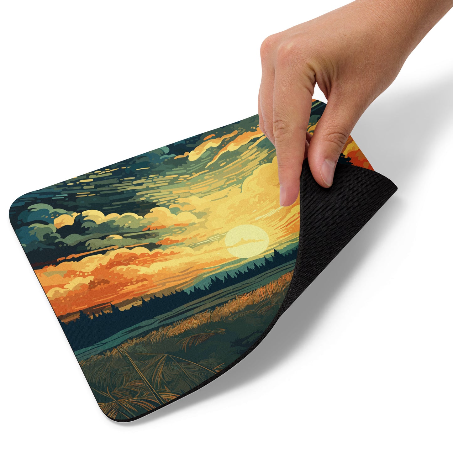 Crop Field Sunset Mouse Pad