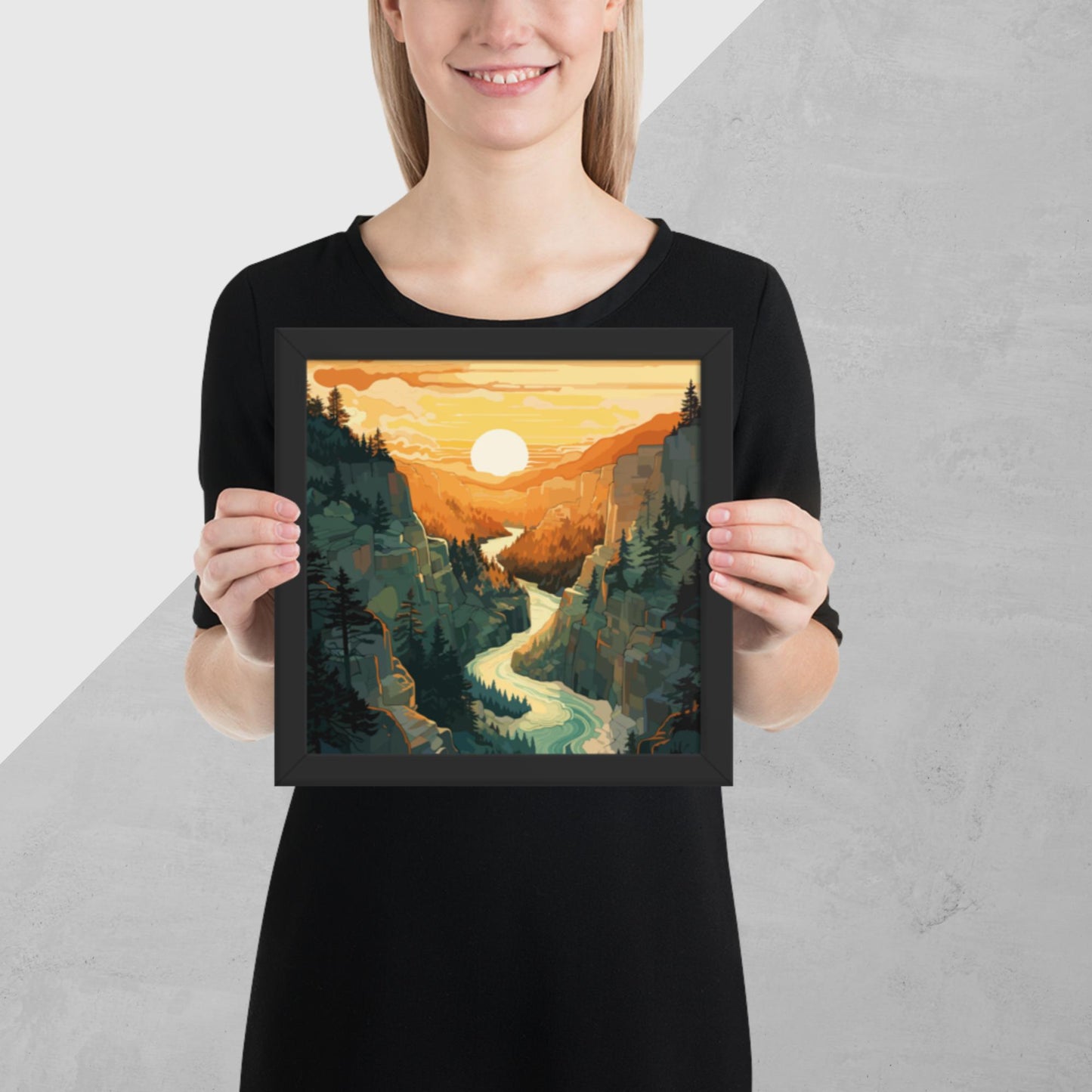 Canyon River Sunset Framed Poster