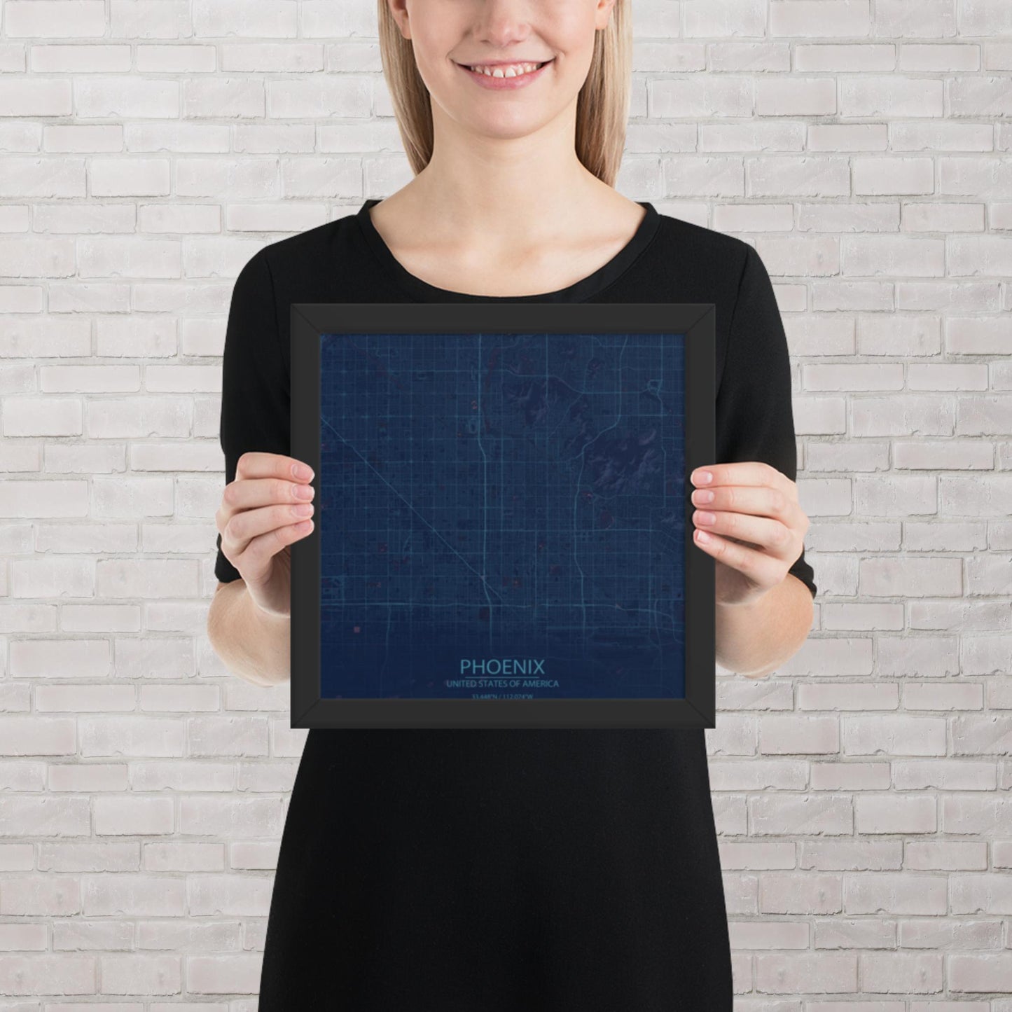 Phoenix Blue and Purple Framed Map