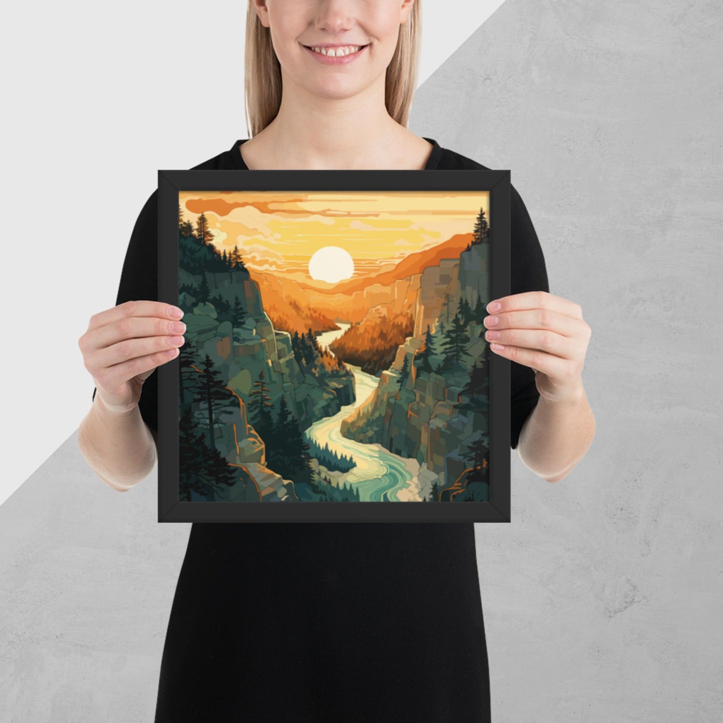 Canyon River Sunset Framed Poster