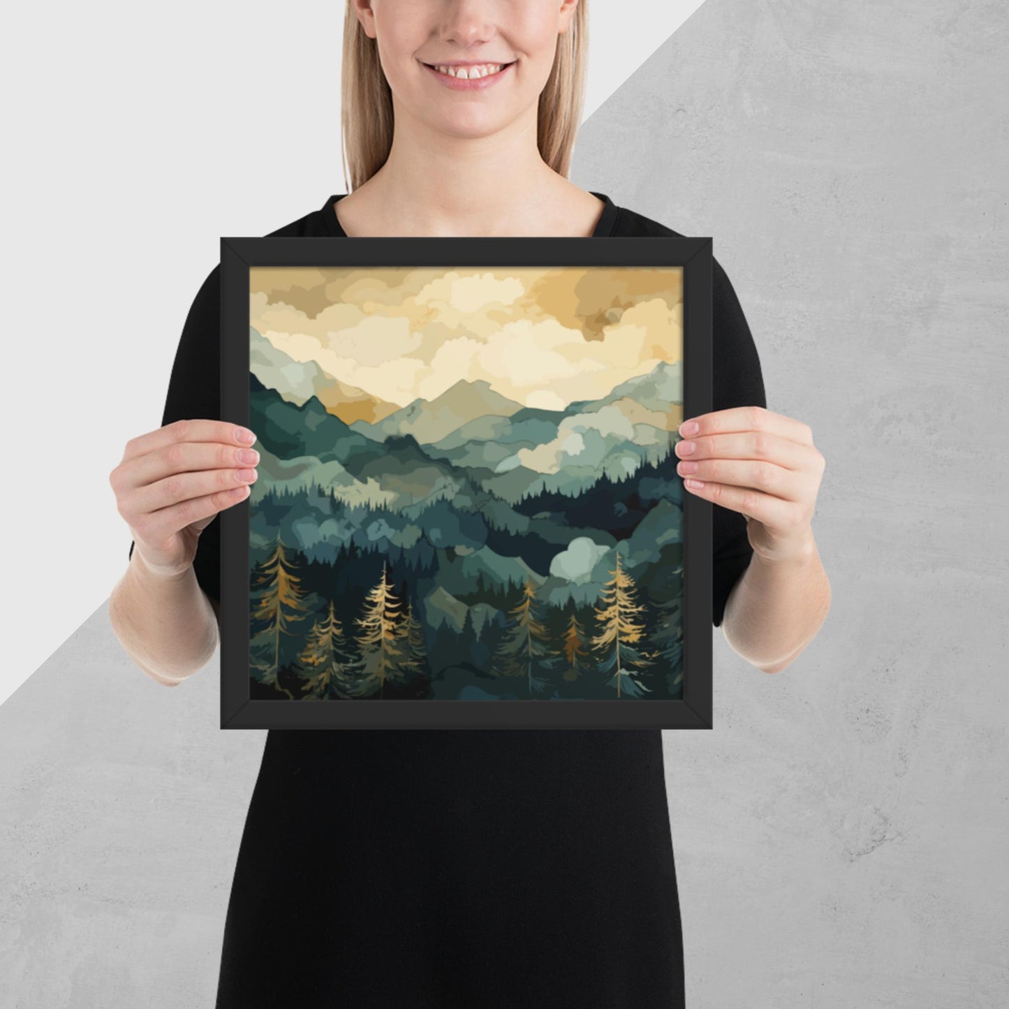 Mountainous Forest Framed Poster