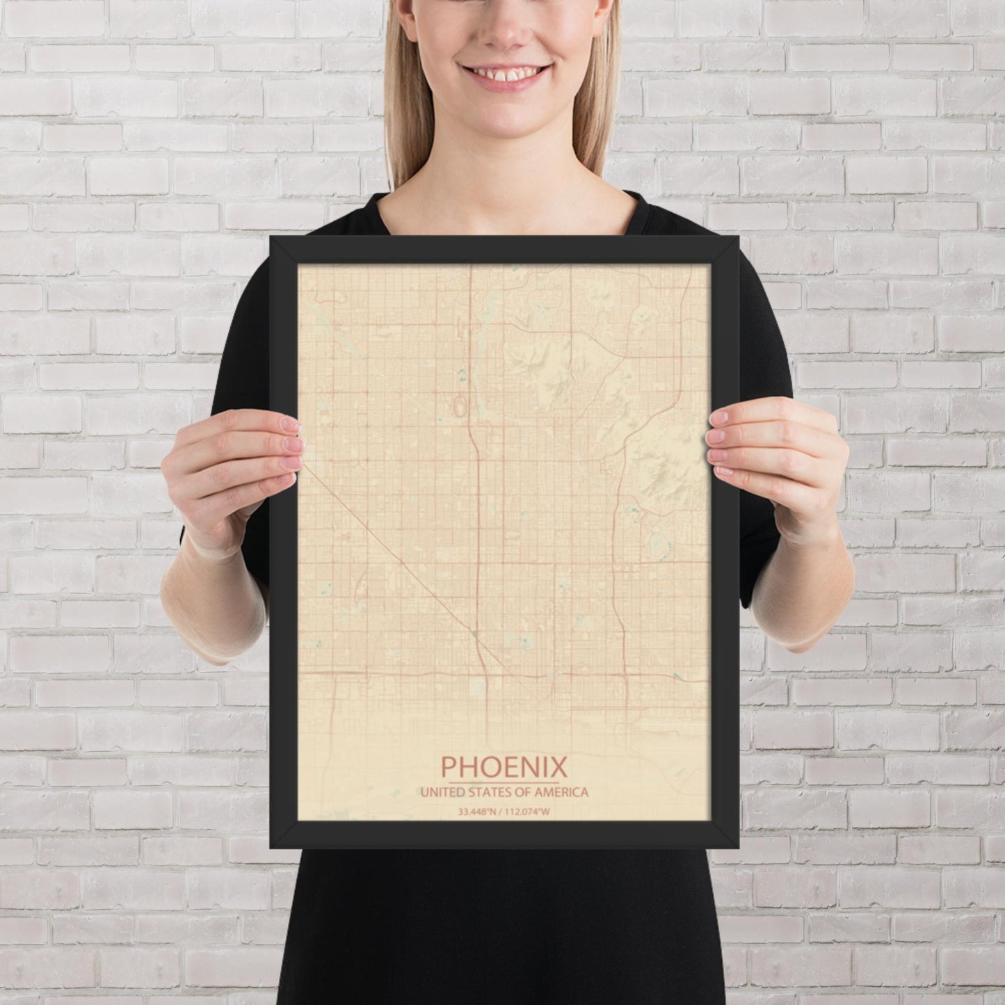 Phoenix Vintage Style Framed Map