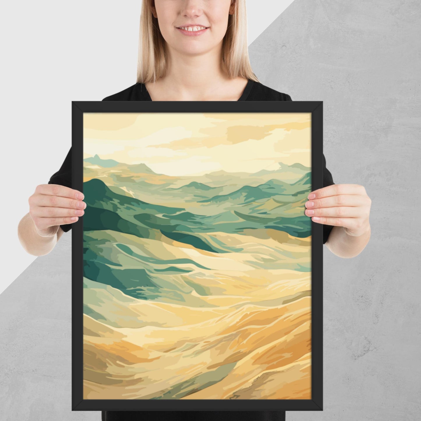 Sunny Sand Dunes Framed Poster