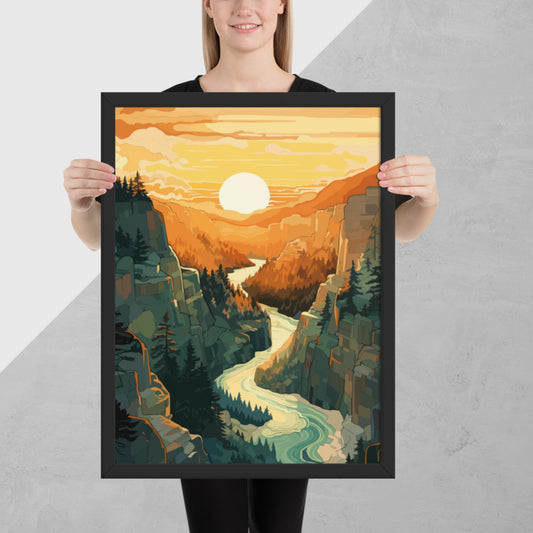 Canyon River Sunset Framed Poster