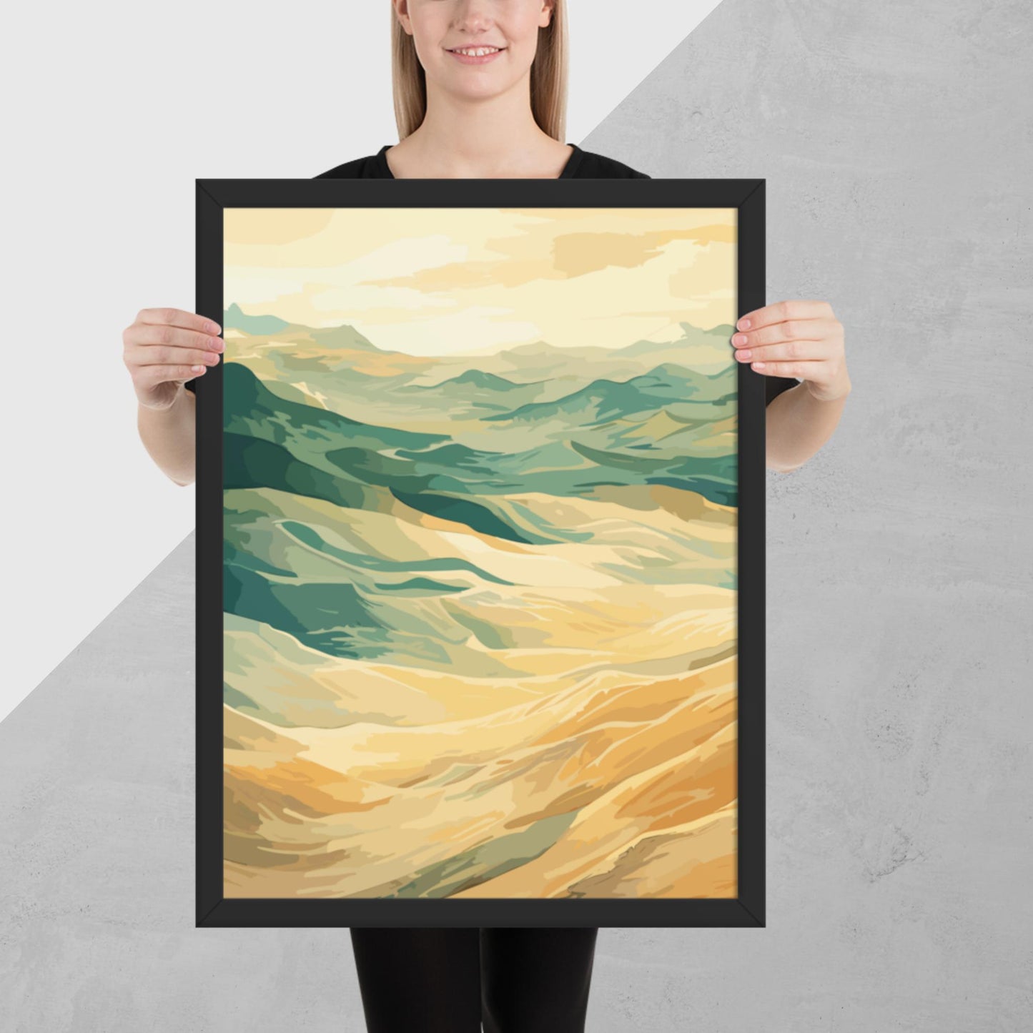 Sunny Sand Dunes Framed Poster