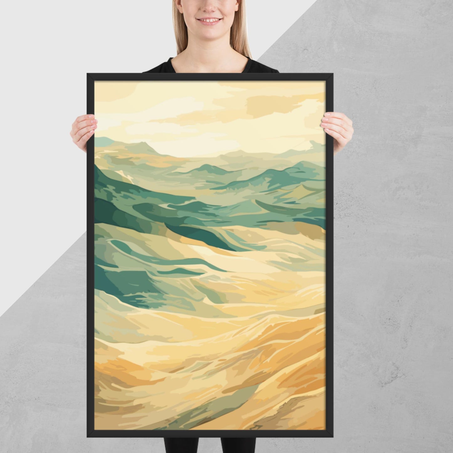 Sunny Sand Dunes Framed Poster