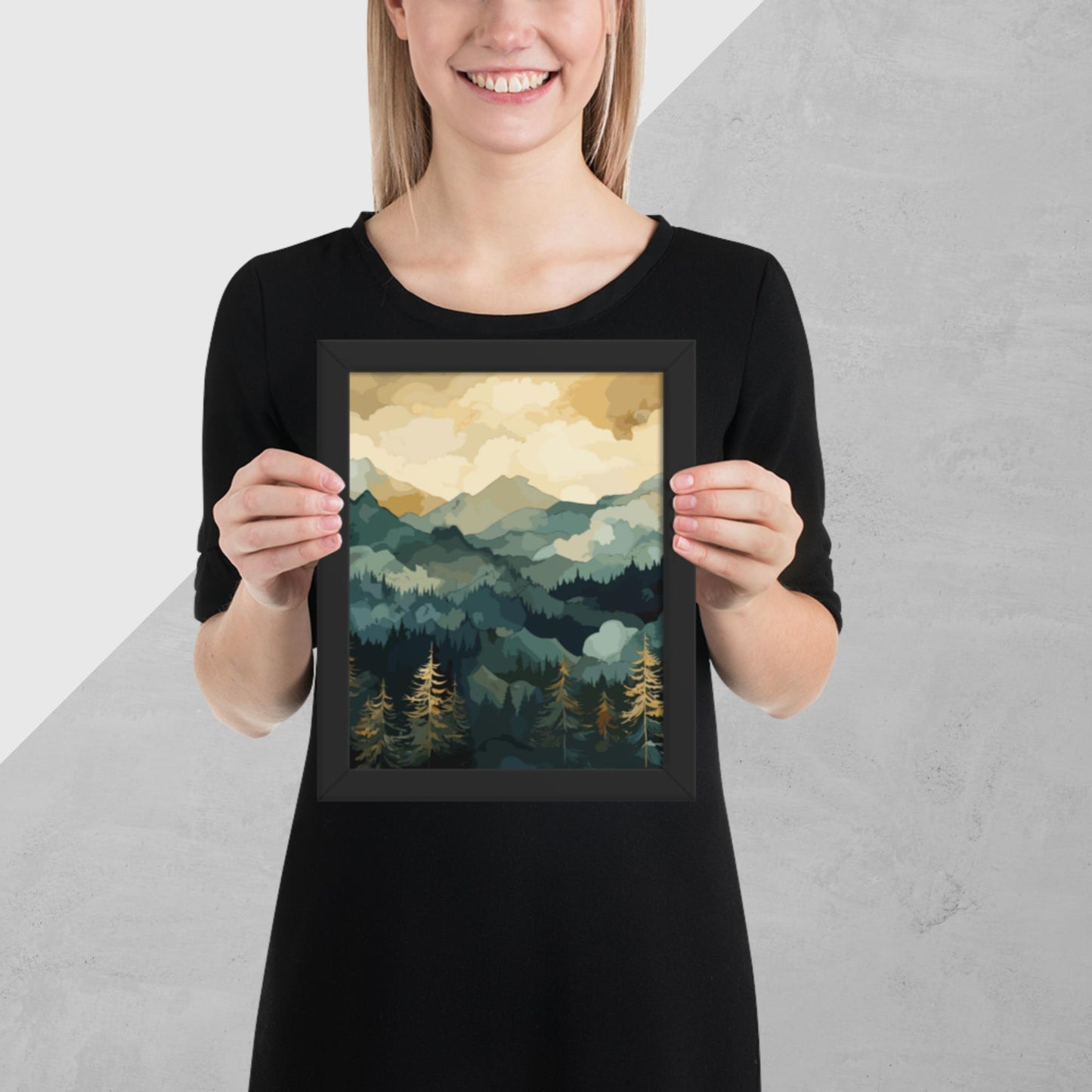 Mountainous Forest Framed Poster