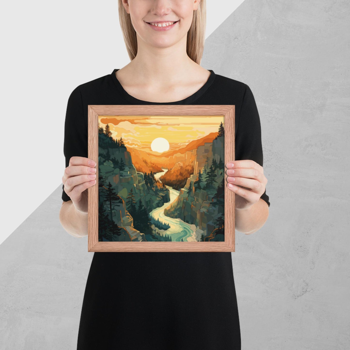 Canyon River Sunset Framed Poster