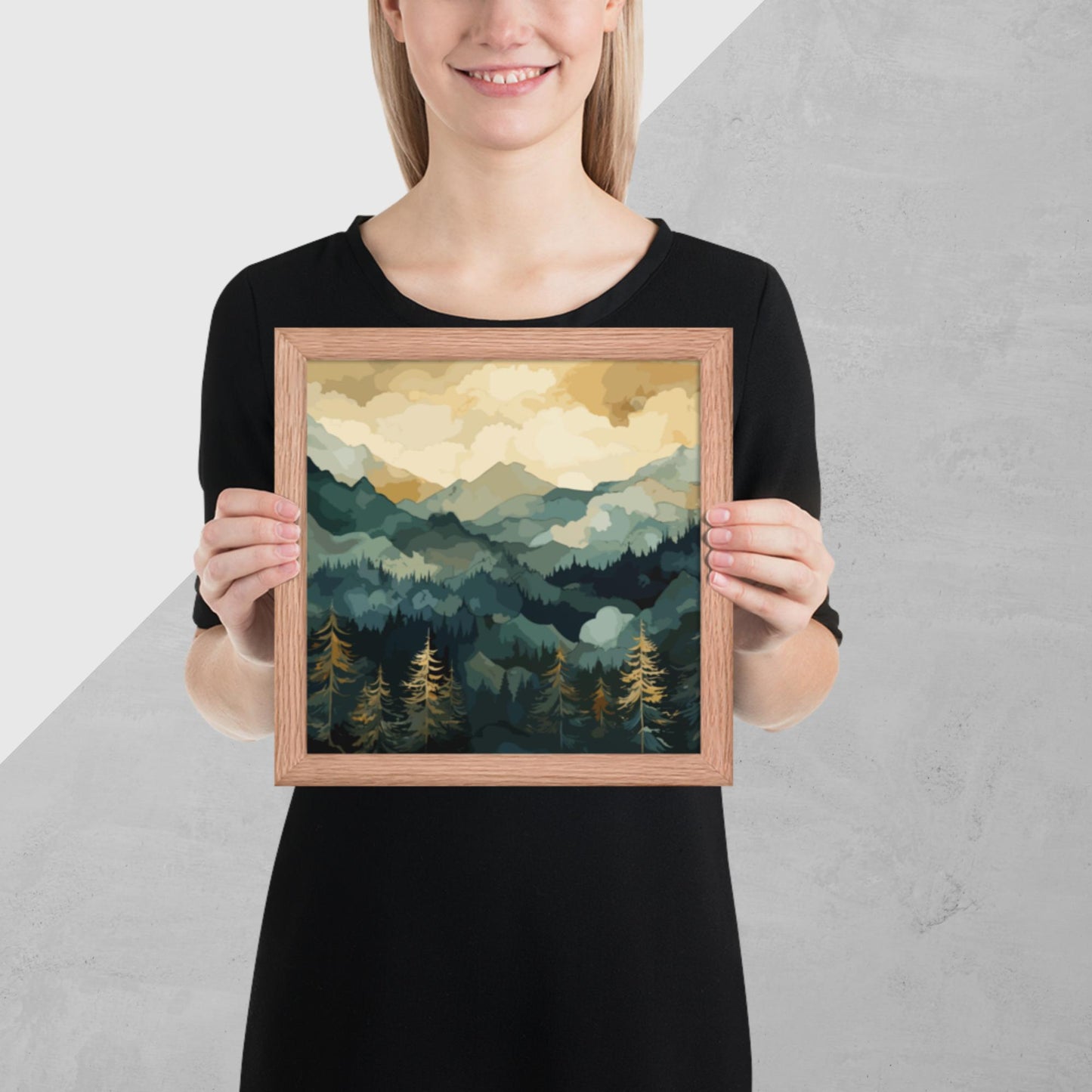 Mountainous Forest Framed Poster