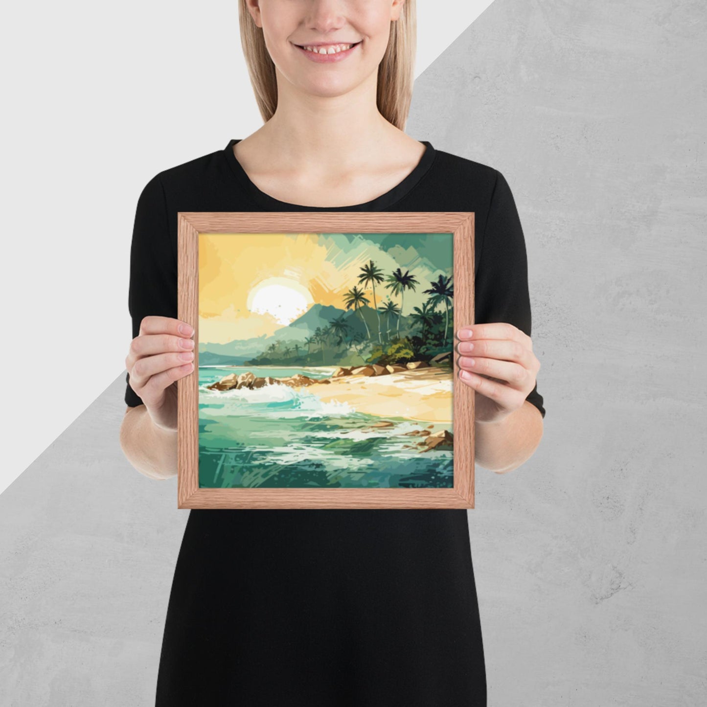 Tropical Island Beach Framed Poster