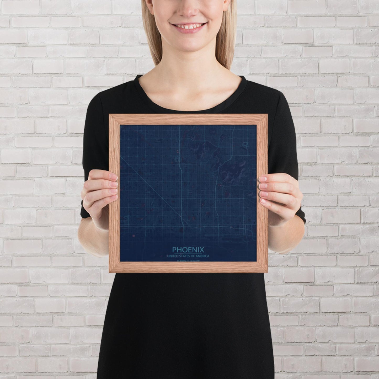 Phoenix Blue and Purple Framed Map