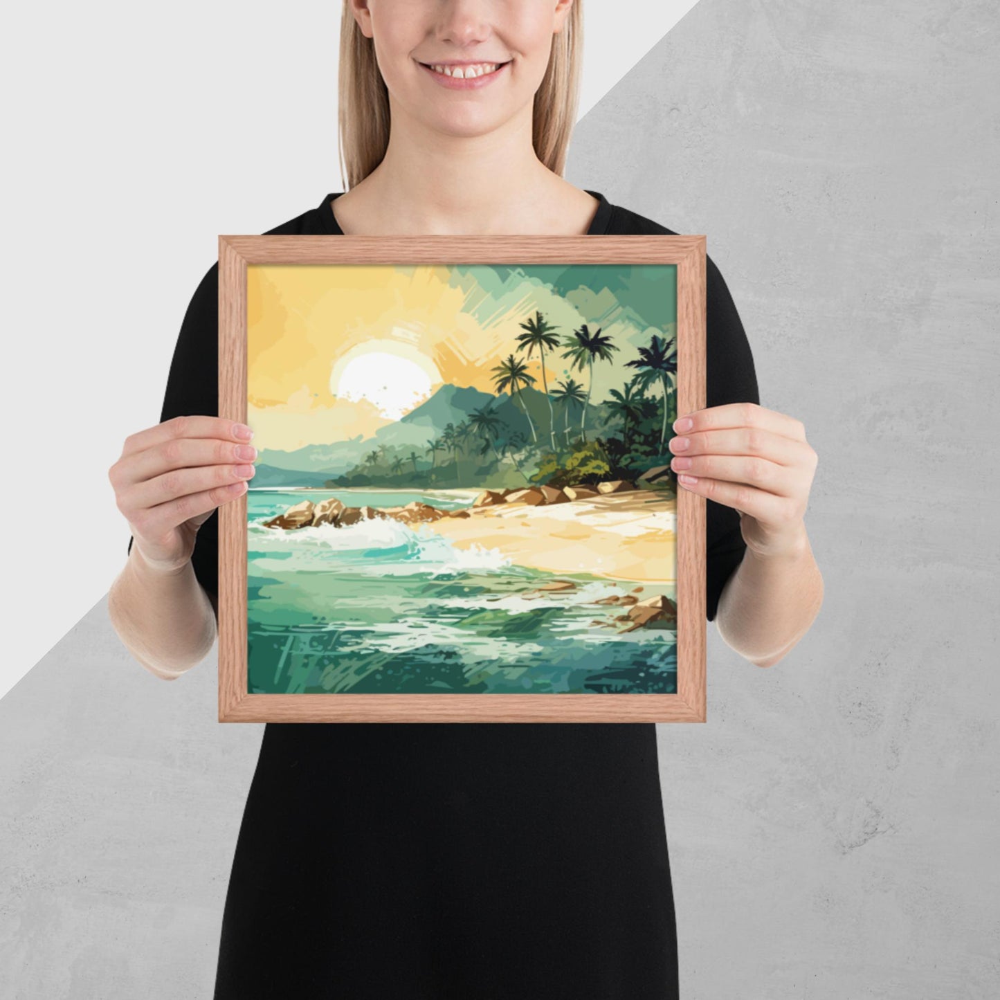 Tropical Island Beach Framed Poster