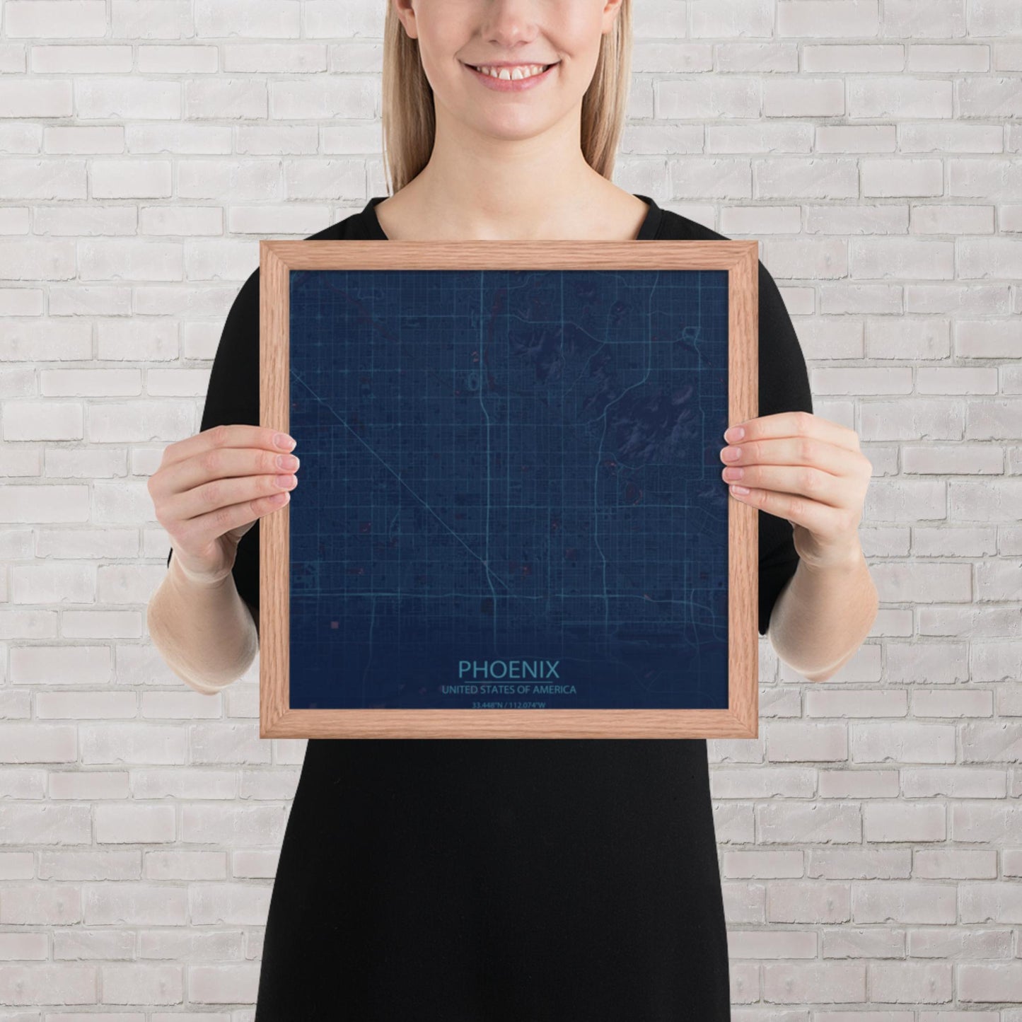 Phoenix Blue and Purple Framed Map