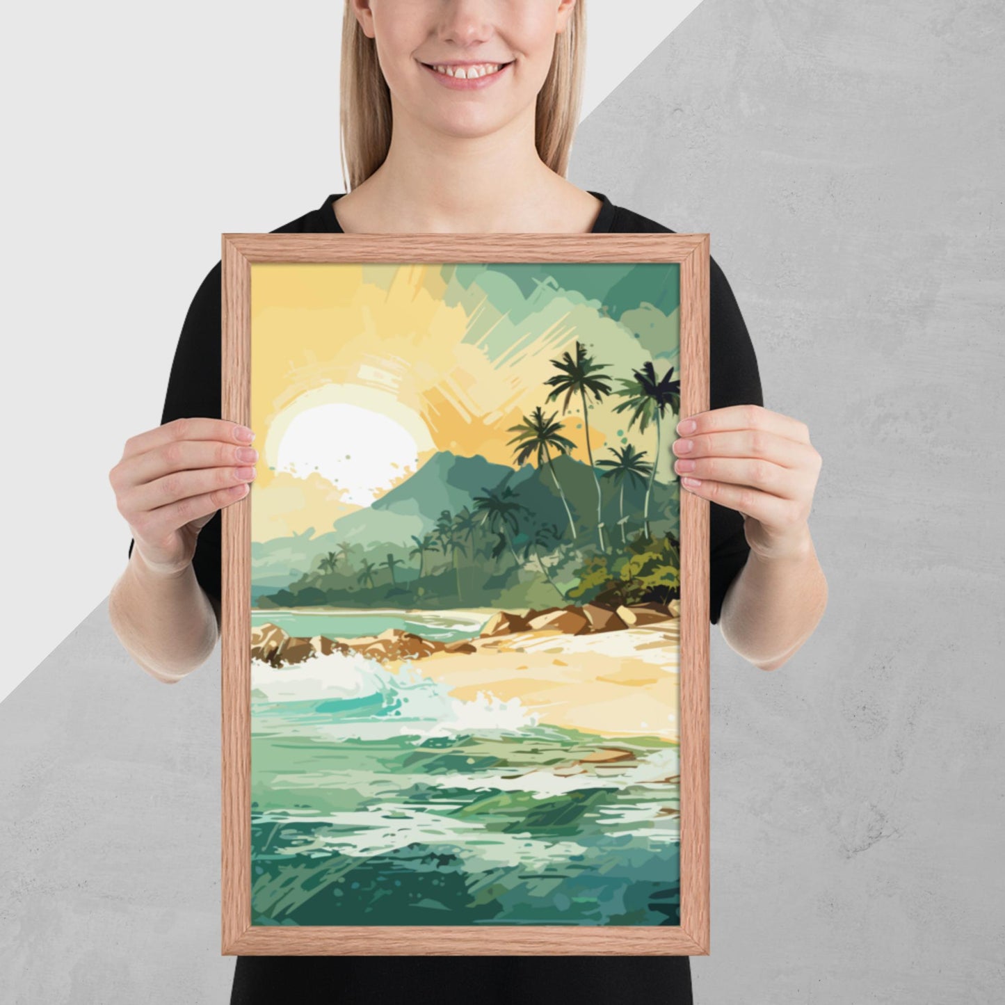 Tropical Island Beach Framed Poster