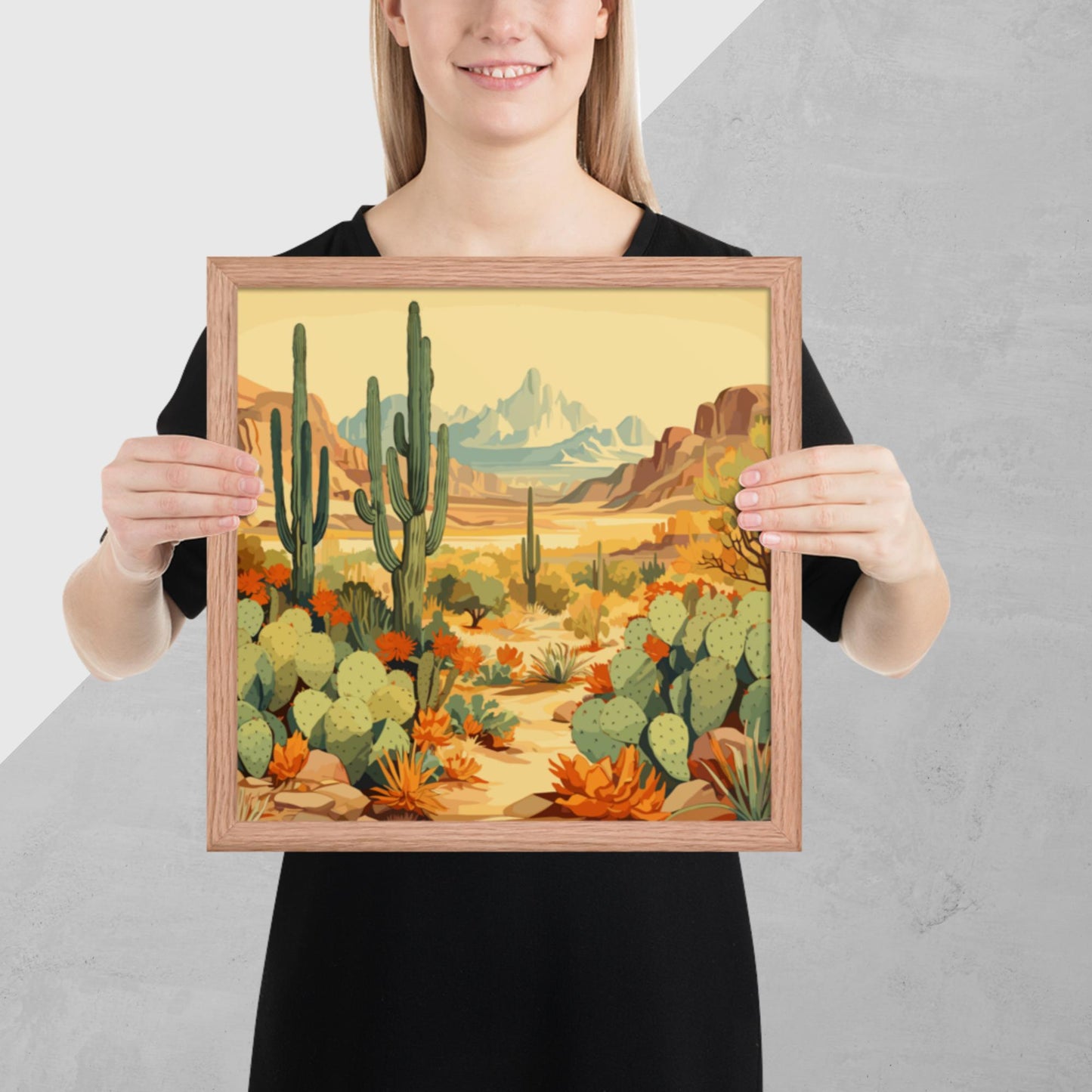 Mountainous Desert Life Framed Poster