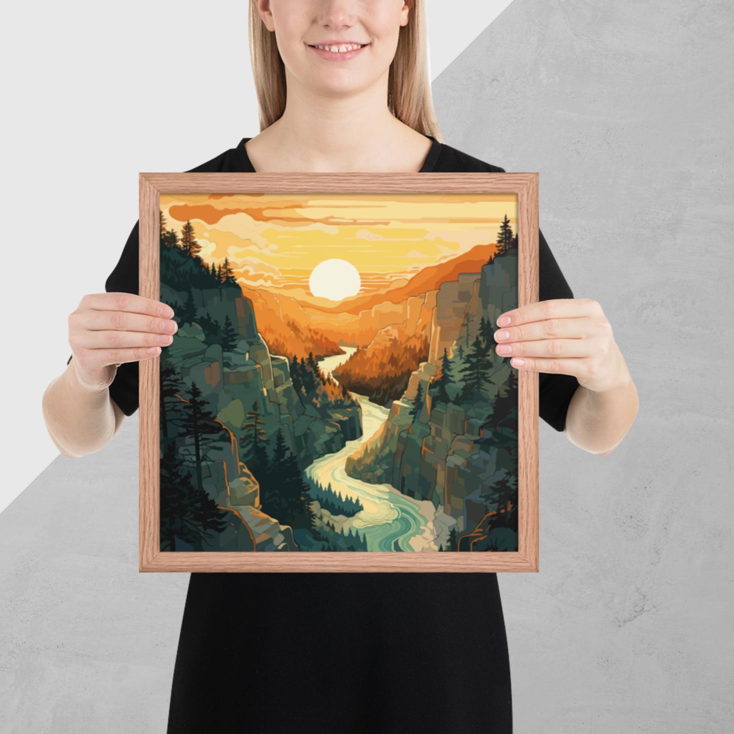 Canyon River Sunset Framed Poster