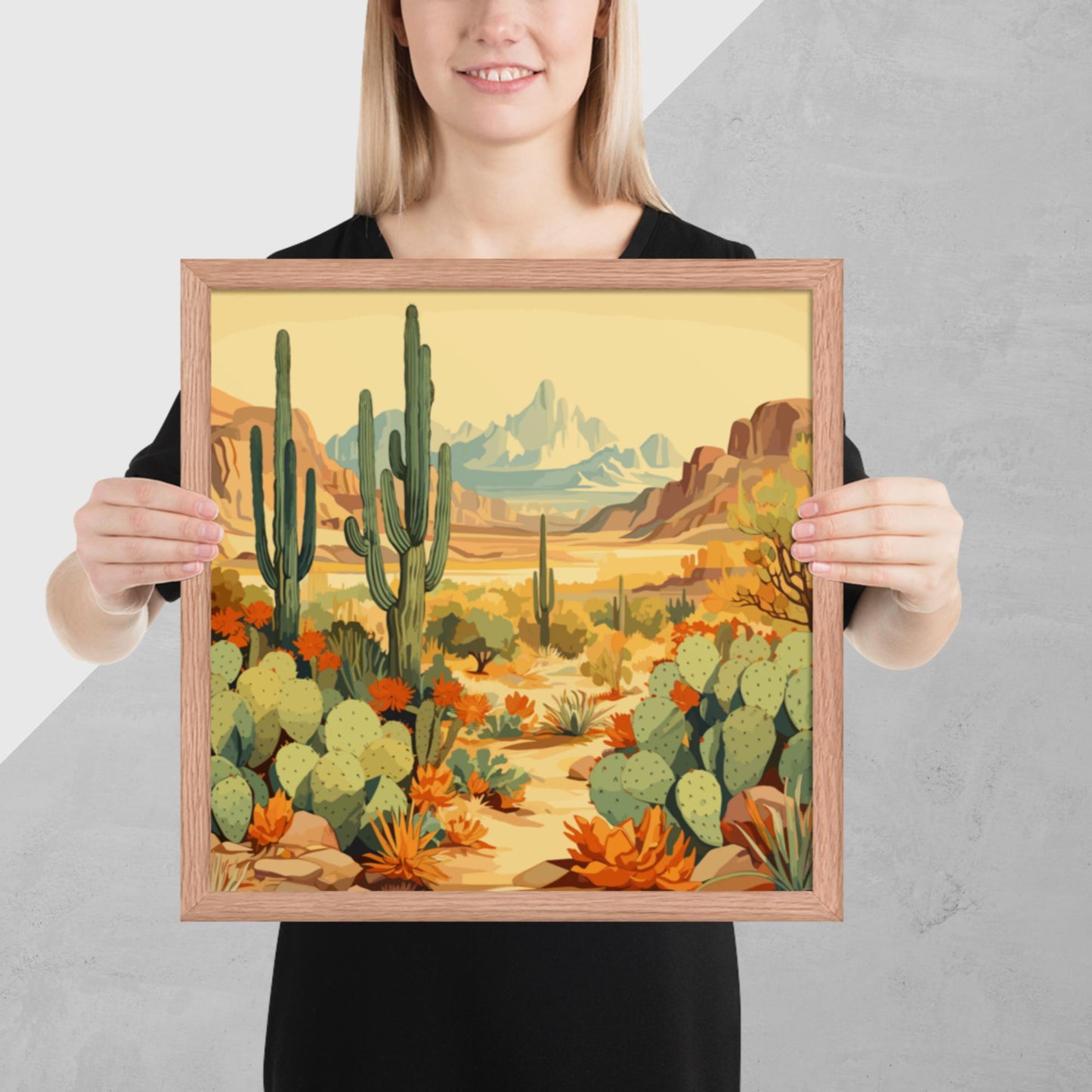 Mountainous Desert Life Framed Poster