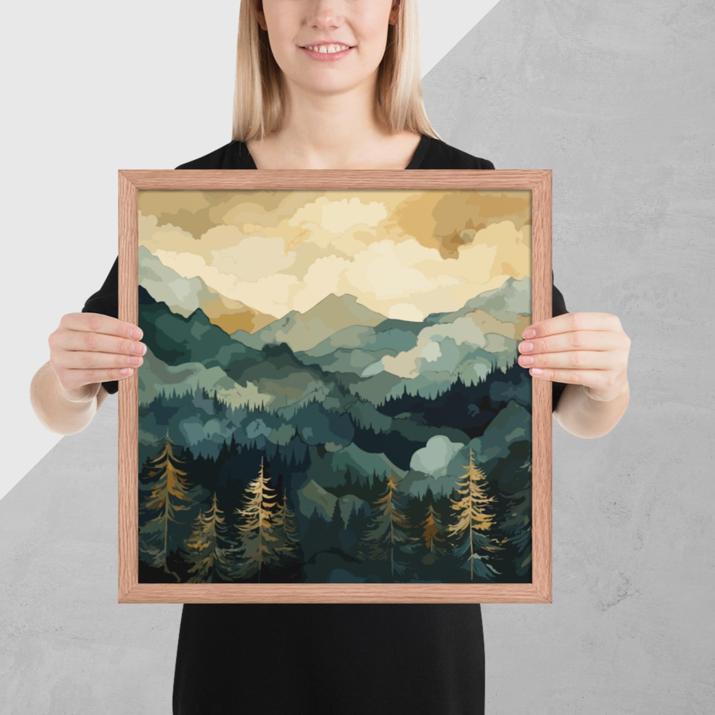 Mountainous Forest Framed Poster