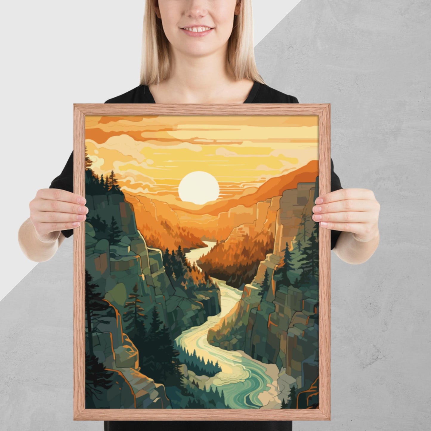 Canyon River Sunset Framed Poster