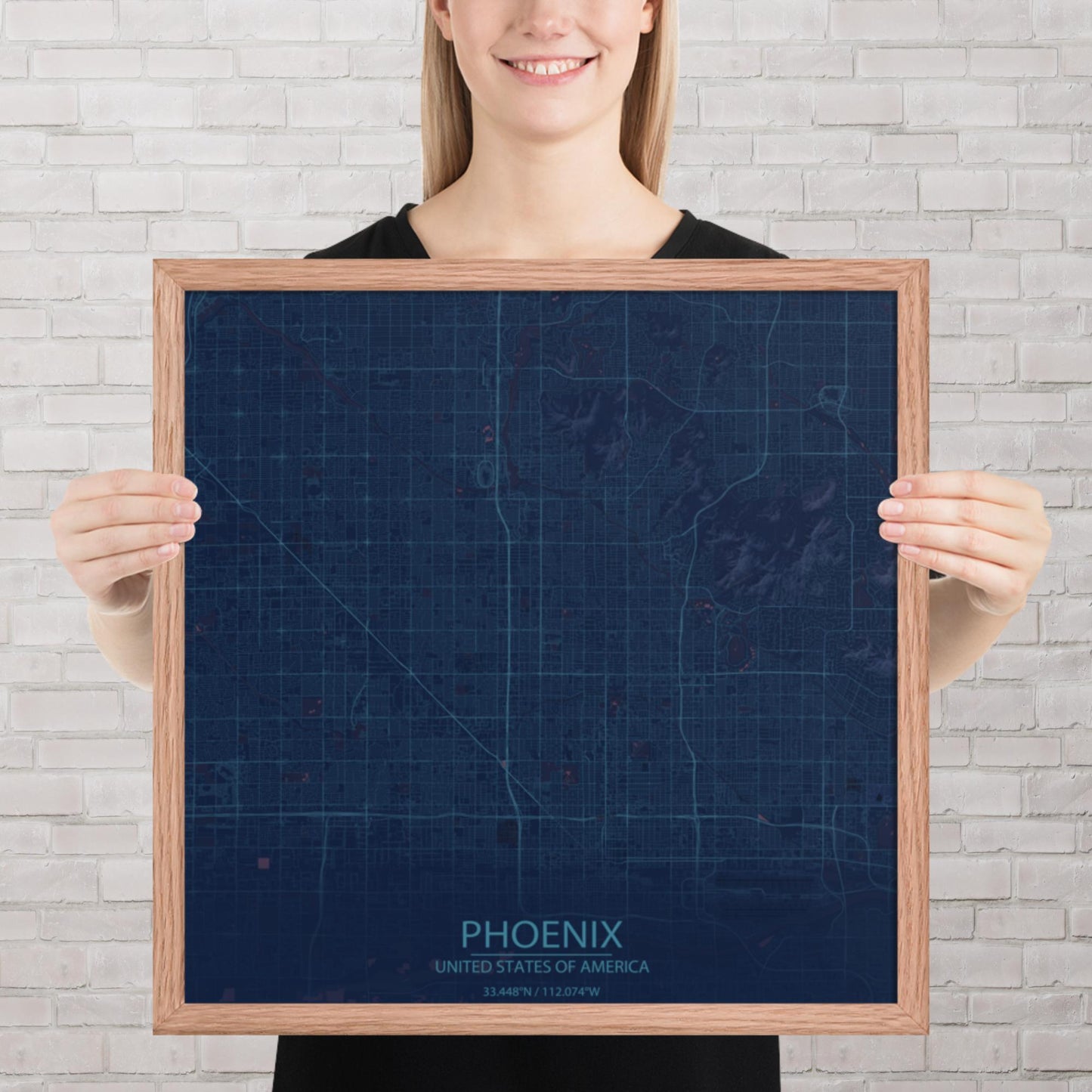 Phoenix Blue and Purple Framed Map