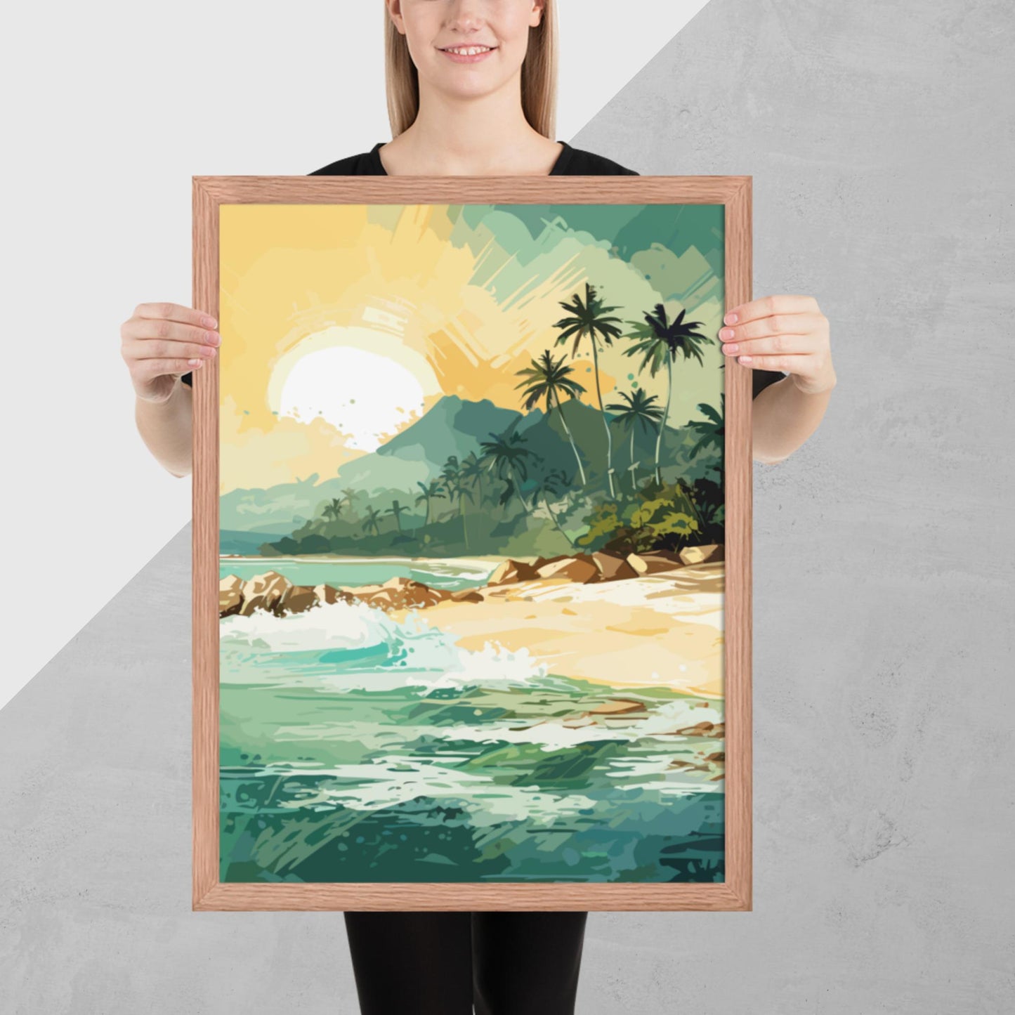 Tropical Island Beach Framed Poster