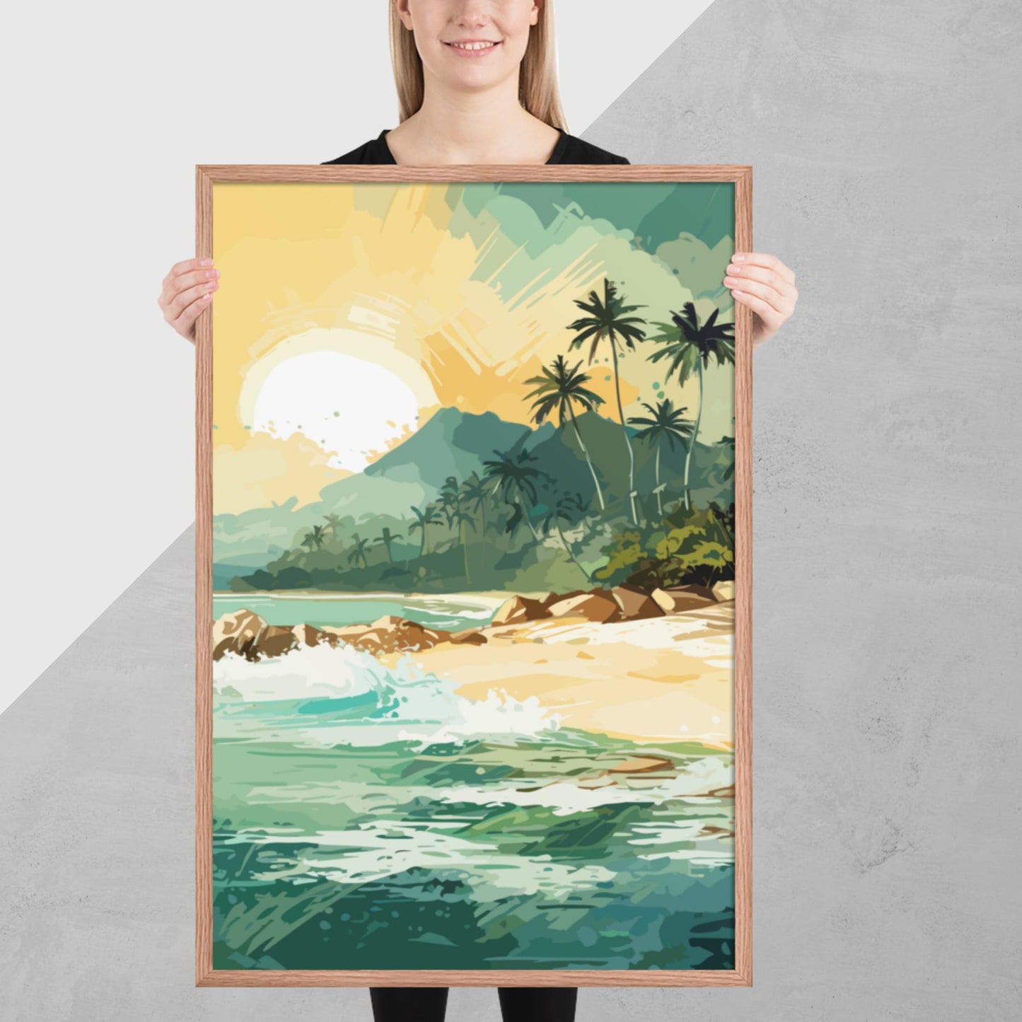 Tropical Island Beach Framed Poster